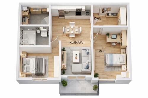 Foto - 3 Zimmer Erdgeschoßwohnung zur Miete in Merzig