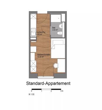Foto - Möbliertes 1-Zimmer-Apartment in den Schachinger Gärten (THD-Nähe