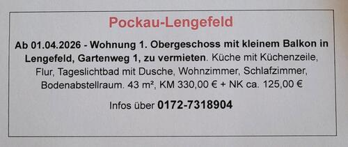 Foto - Wohnung in Lengefeld 43qm - 445,00&nbsp;EUR Kaltmiete, ca.&nbsp; 43,00&nbsp;m&sup2;