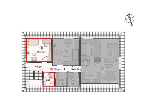 Foto - Dachgeschoßwohnung in Freising zur Miete