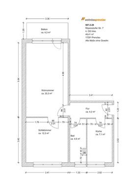 Foto - 2 Zimmer Etagenwohnung in Prenzlau
