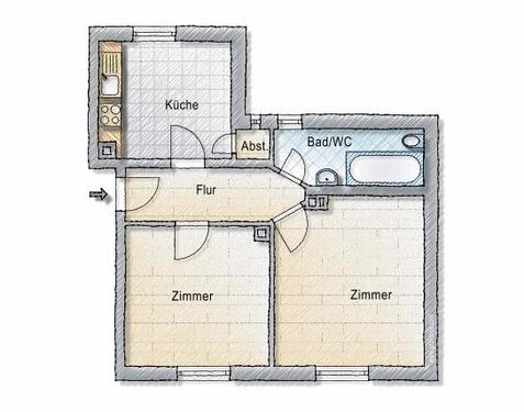 Foto - 2 Zimmer Etagenwohnung in Chemnitz