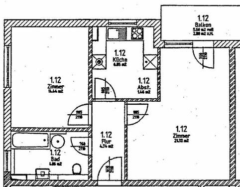 Foto - 2 Zimmer Wohnung mit Balkon in ruhiger Lage