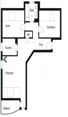 Foto - 3 Raum Wohnung in Köthen - 430,00 EUR Kaltmiete,