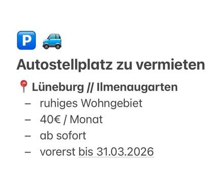 Foto - Auto-Stellplatz Lüneburg - 40,00&nbsp;EUR Miete,