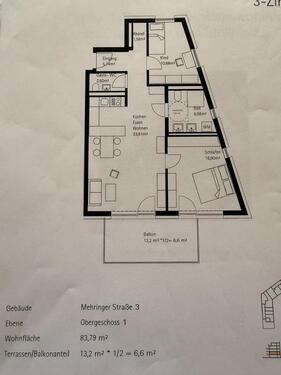 Foto - Neubau 3-Zimmer-Wohnung - 1.150,00&nbsp;EUR Kaltmiete, ca.&nbsp; 84,00&nbsp;m&sup2;