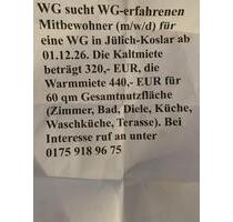 Ich biete einen eine 1 wg zimmer an - Jülich