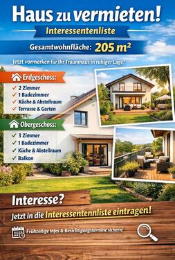 Foto - Voranzeige: Haus zu vermieten – Interessentenliste