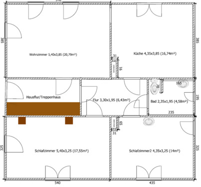 Foto - 3-Raum-Wohnung 80m2 mit Garten EVH Hesseröder Str. (1. OG)