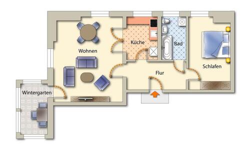 Foto - 2 Zimmer Etagenwohnung zur Miete in Freiberg