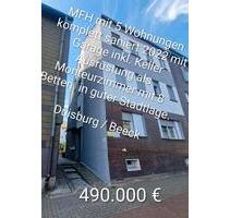 MFH, Haus mit 5 Wohnungen - 490.000,00&nbsp;EUR Kaufpreis, ca.&nbsp; 365,00&nbsp;m&sup2; in Duisburg (PLZ: 47139) Beeck
