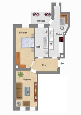 Foto - 2 Zimmer Etagenwohnung zur Miete in Leipzig