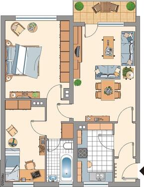Foto - Neu im Angebot, 3-Zimmer-Wohnung mit Balkon und Laminat