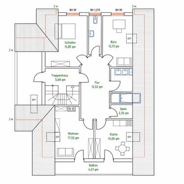 Foto - Helle Dachgeschosswohnung mit großem Wohnbereich und Balkon