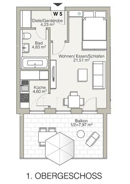 Foto - 1 Zimmer Etagenwohnung in Gaimersheim
