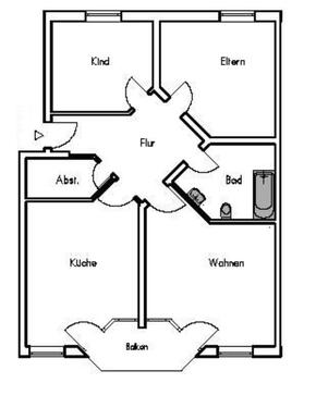 Foto - 3 Zimmer, Küche, Bad, Balkon - in Dahlen