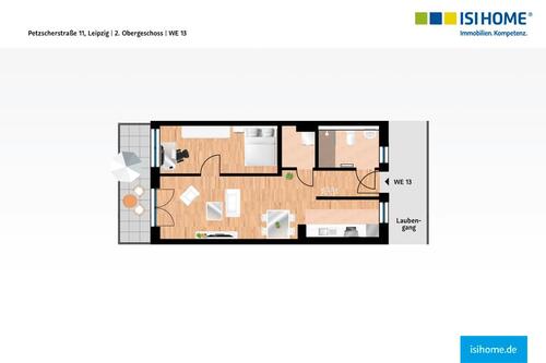 Foto - Großzügige 2 Raumwohnung mit Einbauküche in zentraler Lage - WE13