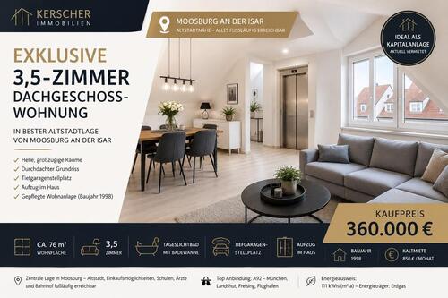 Foto - Exklusive 3,5-Zimmer-Dachgeschosswohnung mit TG-Stellplatz BU
