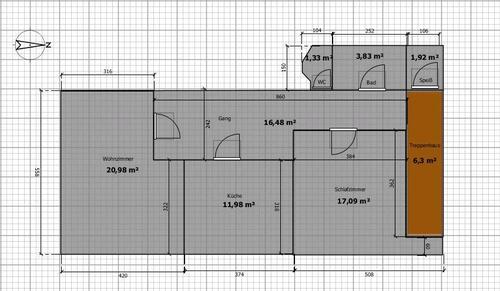 Foto - Wohnung 70qm, 2 Zimmer - 750,00 EUR Kaltmiete,