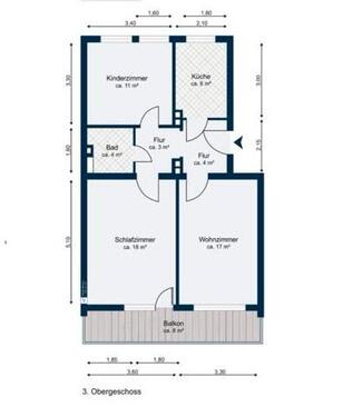 Foto - 3 Zimmer Etagenwohnung zur Miete in Wilhelmshaven