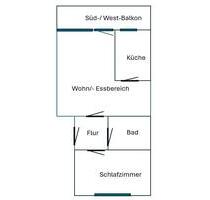 Wohnung 2.5 Zimmer mit Balkon 54qm Renningen - Rutesheim