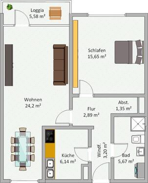 Foto - Gepflegte Wohnung mit zwei Zimmern und Balkon in Bielefeld