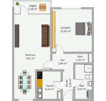 Gepflegte Wohnung mit zwei Zimmern und Balkon in Bielefeld