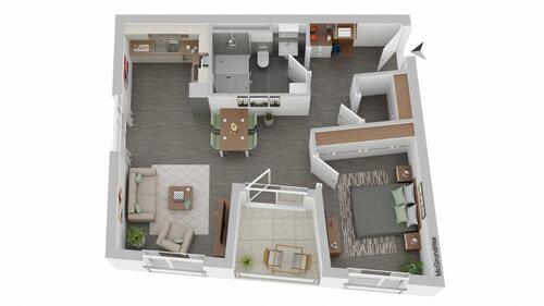 Foto - 2 Zimmerwohnung, zentral mit Loggia, Aufzug Erstbezug