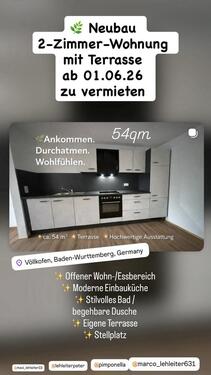 Foto - Neubau 2-Zimmerwohnung mit Terrasse ab 01.06.26 zu vermieten