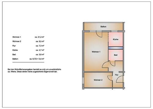 Foto - 2 Zimmer Etagenwohnung zur Miete in Frankfurt (Oder)