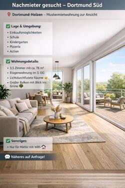 Foto - Nachmieter für eine 3 12 Wohnung