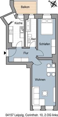 Foto - 2 Zimmer Etagenwohnung zur Miete in Leipzig