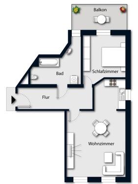 Foto - Nachmieter für die Charmante 2 Zimmer Wohnung mit Balkon + EBK