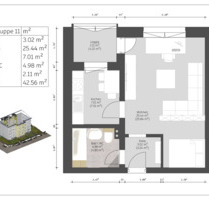 1-Zimmer-Wohnung im EG mit Garten in Altdorf