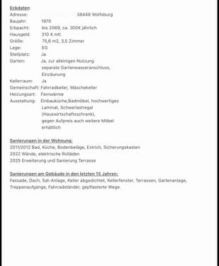 Foto - 3.5 Zimmer Erdgeschoßwohnung zum Kaufen in Wolfsburg