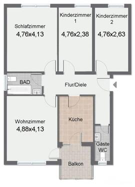 Foto - 4 Zimmer Wohnung, 90m2, Balkon, neu Saniert in Großostheim