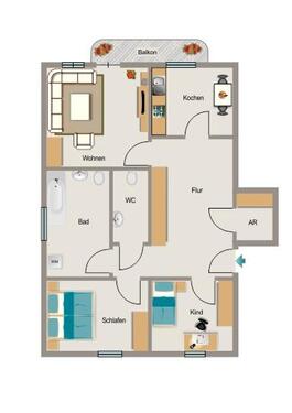 Foto - 3.5 Zimmer Etagenwohnung zur Miete in Dinslaken