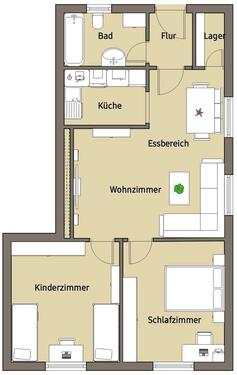 Foto - 3 - Zimmerwohnung - Erstbezug nach Kernsanierung