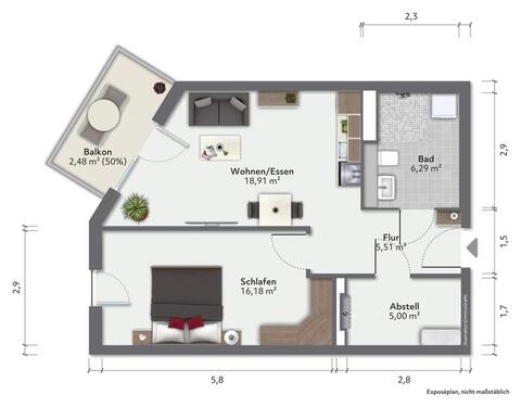 Foto - 2 Zimmer Etagenwohnung zur Miete in Greifswald