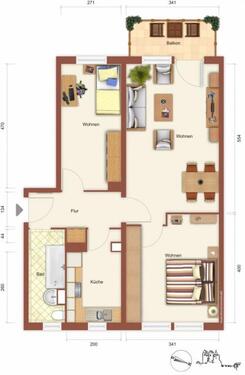 Foto - Etagenwohnung in Prenzlau zur Miete