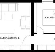 2 Zimmer Wohnung mit Balkon - 650,00 EUR Kaltmiete, ca.  40,00 m² in Offenbach am Main (PLZ: 63067) Hafen