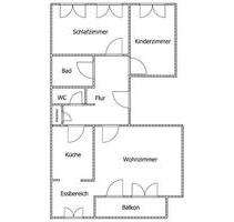 Schön geschnitte 3-Zimmer-Wohnung mit Balkon und neuem Bad + Gäste WC - Düsseldorf Stadtbezirk 6