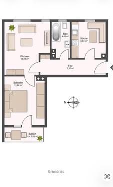 Foto - 2-Zimmer-Wohnung mit Balkon in Lechhausen - Einbauküche inkl.