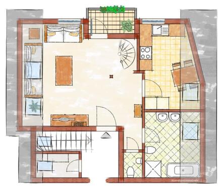 Foto - helle 2-Zimmer-Maisonette-Wohnung in Mägerkingen zu vermieten