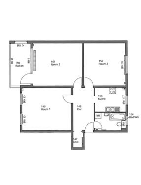 Foto - Frisch renovierte 3-Zimmer-Wohnung in grüner Gartenanlage