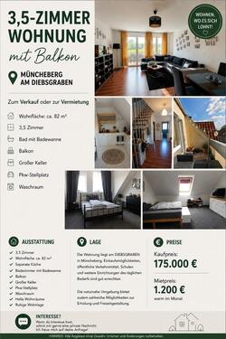 Foto - 3,5 Zimmer Eigentumswohnung zum Kauf oder Miete in Müncheberg
