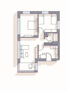 Foto - 3 Zimmer Wohnung - 70m2 -mit Balkon