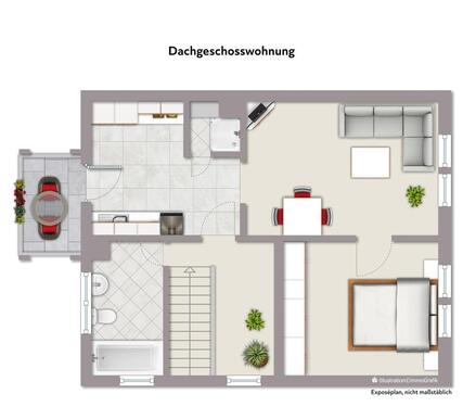 Foto - 2 Zimmer Dachgeschoßwohnung zur Miete in Amt Creuzburg