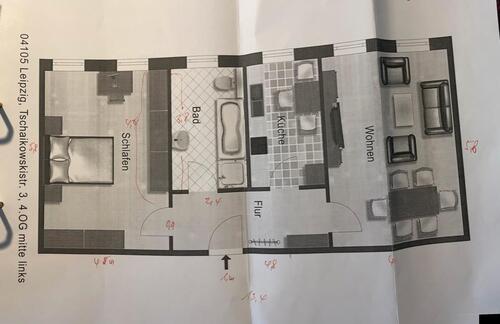 Foto - Helle 2 Zimmerwohnung - 690,00&nbsp;EUR Kaltmiete, ca.&nbsp; 70,00&nbsp;m&sup2;