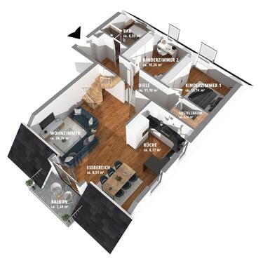 Foto - 4 Zimmer Etagenwohnung in Hirschaid